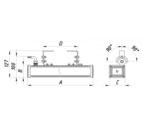 Светильник светодиодный EVOLINE LED 48 D15 RGBA DMX RDM 1200  1006001340  Световые Технологии