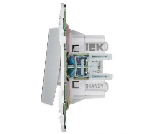 SKANDY Выключатель 2-клавишный перекрестный 10А SK-V06S серебряный   SK-V23-0-10-K23  IEK