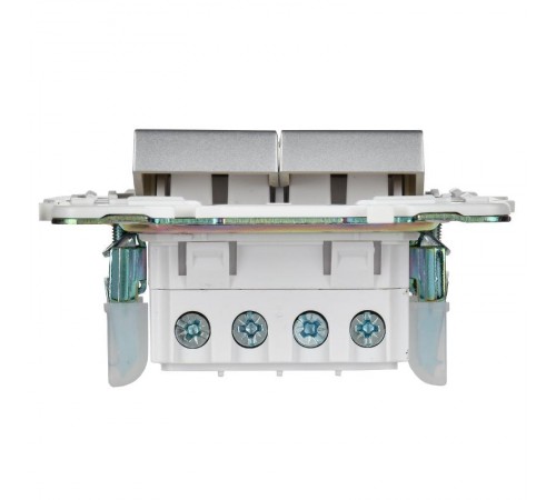 SKANDY Выключатель 2-клавишный перекрестный 10А SK-V06S серебряный   SK-V23-0-10-K23  IEK