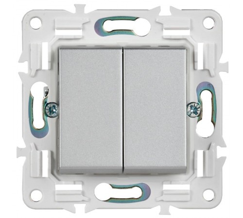 SKANDY Выключатель 2-клавишный перекрестный 10А SK-V06S серебряный   SK-V23-0-10-K23  IEK