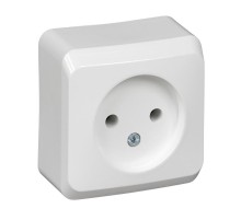 Этюд Белый О/У Розетка без заземления без шторок  PA16-001B  SE