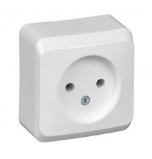 Этюд Белый О/У Розетка без заземления без шторок  PA16-001B  SE