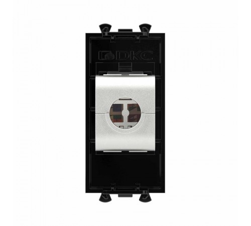 Компьютерная розетка RJ-45 без шторки модульная, кат.6 экранированная, "Avanti", "Черный квадрат", 1 модуль  4402791  DKC