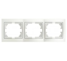 Рамка для розеток и выключателей Intro Plano 1-503-06 на 3 поста горизонтальная, СУ, перламутр  Б0053990  Intro