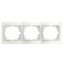 Рамка для розеток и выключателей Intro Plano 1-503-06 на 3 поста горизонтальная, СУ, перламутр  Б0053990  Intro