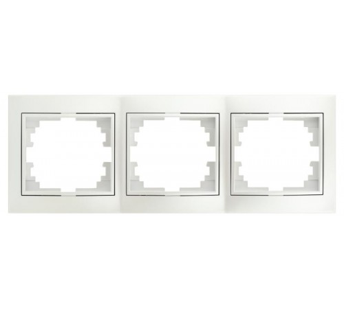 Рамка для розеток и выключателей Intro Plano 1-503-06 на 3 поста горизонтальная, СУ, перламутр  Б0053990  Intro