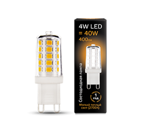 Лампа светодиодная LED 4Вт G9 AC185-265В 2700К керамика  107309104  Gauss