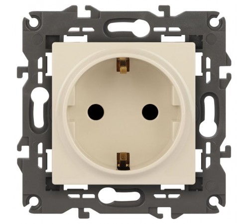 14-2102-02 Розетка с заземлением со шторками, 16A-250В, IP20, Эра Elegance, сл.кость  Б0034273  ЭРА