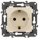 14-2102-02 Розетка с заземлением со шторками, 16A-250В, IP20, Эра Elegance, сл.кость  Б0034273  ЭРА