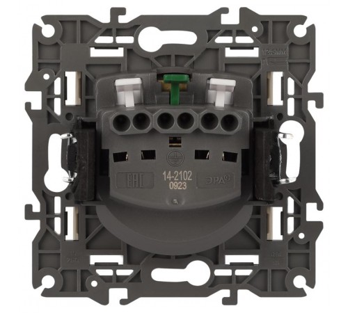 14-2102-02 Розетка с заземлением со шторками, 16A-250В, IP20, Эра Elegance, сл.кость  Б0034273  ЭРА