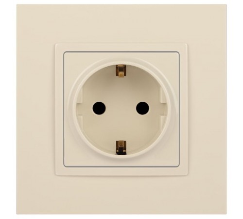 14-2102-02 Розетка с заземлением со шторками, 16A-250В, IP20, Эра Elegance, сл.кость  Б0034273  ЭРА