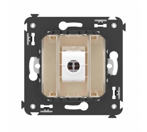 Компьютерная розетка RJ-45 без шторки в стену, кат.6А одинарная, "Avanti", "Ванильная дымка"  4405673  DKC