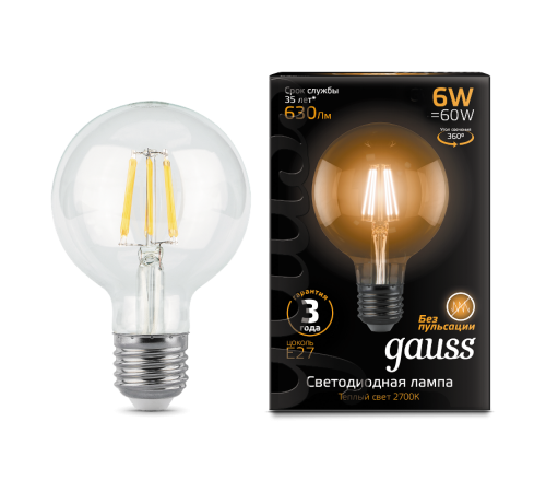 Лампа светодиодная LED 6Вт E27 220В 2700К  105802106  Gauss