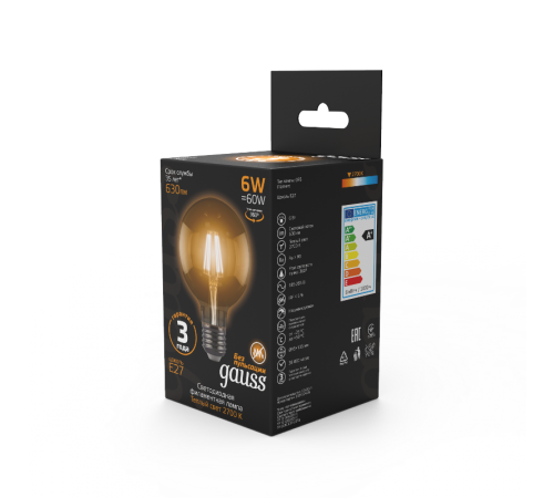 Лампа светодиодная LED 6Вт E27 220В 2700К  105802106  Gauss