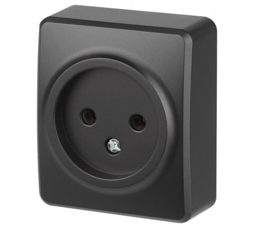 Розетка Эксперт 11-2201-05 2P IP20 16A-250В ОУ Антрацит  Б0062992  ЭРА
