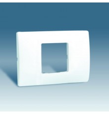 Simon 27 Рамка с суппортом на 1 широкий или 2 узких модуля, без лапок, дюропласт, 123х85мм, белый  27612-65  Simon