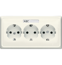 Розетка тройная с заземлением для кабельканалов; слоновая кость CD523NA Jung