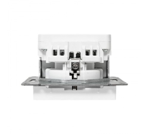 Механизм розетки с USB-C - 2шт, 16А, с заземлением, со шторками, белый Эпика EKF  UP1-SOW-111-2USBC  EKF