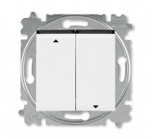 ABB Levit Белый / дымчатый чёрный Выключатель жалюзи 2-кл. без фиксации клавиш  3559H-A88445 62W  2CHH598845A6062  ABB