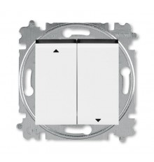 ABB Levit Белый / дымчатый чёрный Выключатель жалюзи 2-кл. без фиксации клавиш  3559H-A88445 62W  2CHH598845A6062  ABB