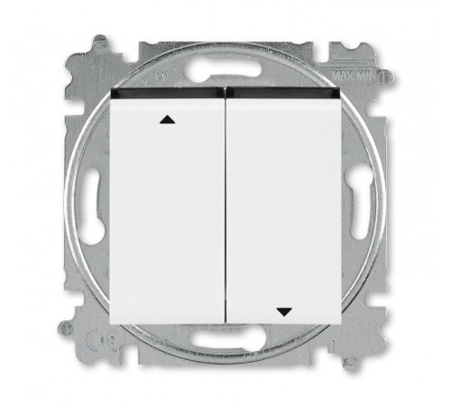 ABB Levit Белый / дымчатый чёрный Выключатель жалюзи 2-кл. без фиксации клавиш  3559H-A88445 62W  2CHH598845A6062  ABB