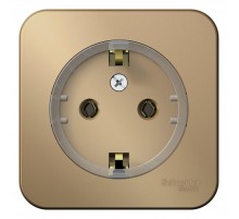 Blanca Титан О/У с изолирующей пластиной Титан Розетка с заземлением без шторок, (компакт) 16А, 250В  BLNRA110114  SE