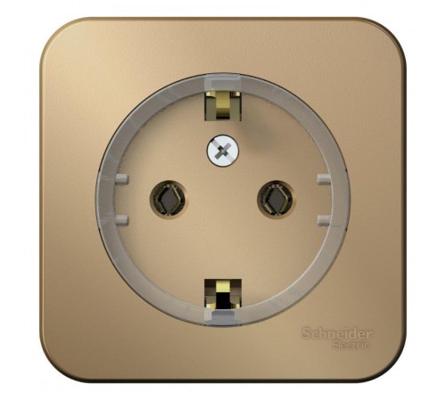 Blanca Титан О/У с изолирующей пластиной Титан Розетка с заземлением без шторок, (компакт) 16А, 250В  BLNRA110114  SE