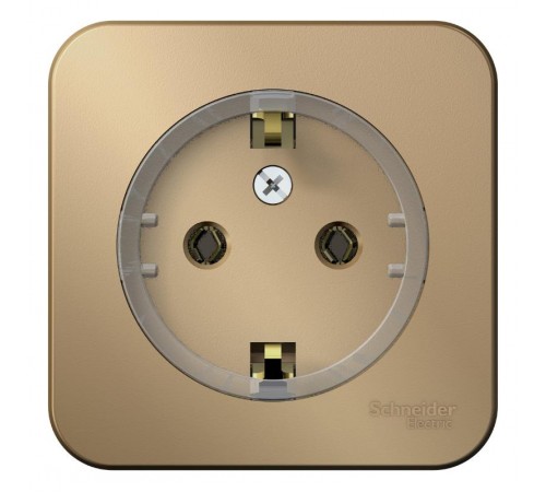 Blanca Титан О/У с изолирующей пластиной Титан Розетка с заземлением без шторок, (компакт) 16А, 250В  BLNRA110114  SE