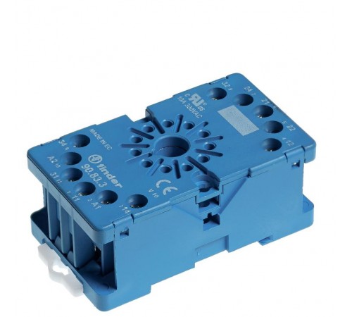 Розетка с винтовыми клеммами (с зажимной клетью) для реле 60.12, таймера 88.12; Varitec; версия: синий цвет  90823  Finder