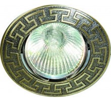 Светильник точечный встраиваемый под лампу 2008DL MR16 50W G5.3 античное золото / Green Antique Brass  17811  FERON