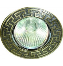 Светильник точечный встраиваемый под лампу 2008DL MR16 50W G5.3 античное золото / Green Antique Brass  17811  FERON