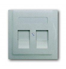 Плата центральная (накладка) для коммуникационных розеток с суппортами , серия impuls, цвет серебристый металлик  1753-0-0082   2CKA001753A0082  AB