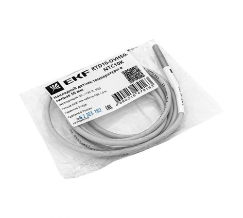 Накладной датчик температуры в гильзе 50 мм  RTD10-OVH50-NTC10K  EKF