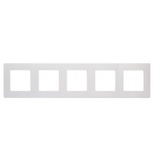 Рамка для розеток и выключателей  Серия 12 12-5105-01М на 5 постов, Сатин, белый матовый  Б0065752  ЭРА