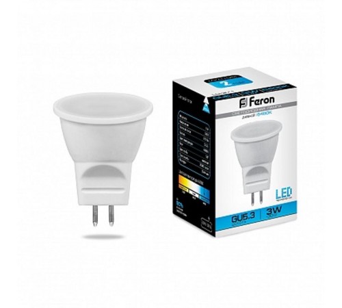 Лампа светодиодная LB-271 (3W) 230V G5.3 6400K MR11  25553  FERON