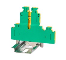 Клемма заземления двухуровневая, винтовой зажим, 4 точки подключения, 4 кв.мм ж/з  KRUKB-5-PE  DKC