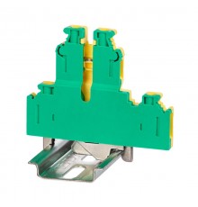 Клемма заземления двухуровневая, винтовой зажим, 4 точки подключения, 4 кв.мм ж/з  KRUKB-5-PE  DKC