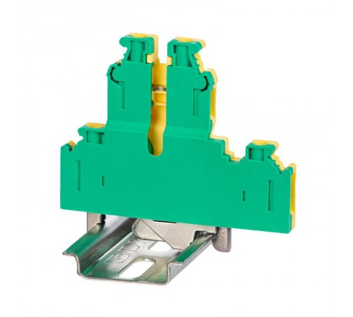 Клемма заземления двухуровневая, винтовой зажим, 4 точки подключения, 4 кв.мм ж/з  KRUKB-5-PE  DKC