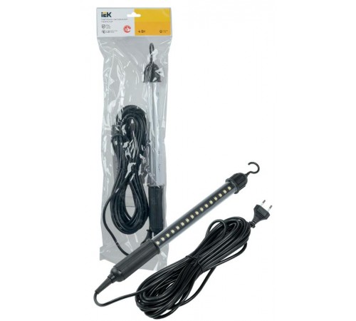 Светильник светодиодный переносной ДРО 2060 IP44 шнур 10м черный  LDRO1-2060-04-10-K02  IEK