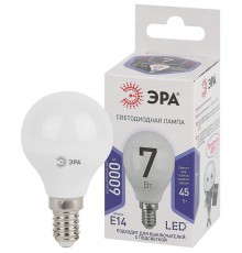 Лампа светодиодная LED 7Вт Е14 6000К smd P45-7W-860-E14  Б0031401  ЭРА