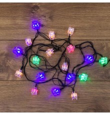 Гирлянда светодиодная "Кубики" 20 LED МУЛЬТИКОЛОР 2,8 метра с контроллером  303-061  NEON-NIGHT