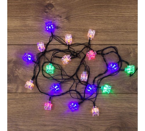 Гирлянда светодиодная "Кубики" 20 LED МУЛЬТИКОЛОР 2,8 метра с контроллером  303-061  NEON-NIGHT