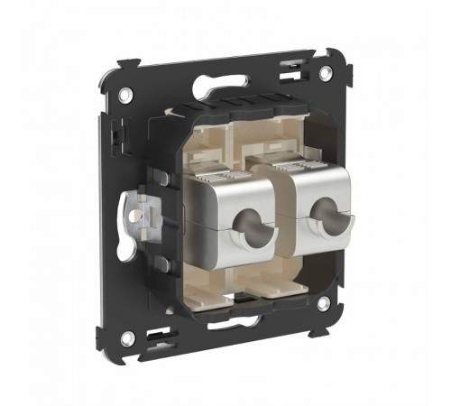 Компьютерная розетка RJ-45 без шторки в стену, кат.6 двойная экранированная, "Avanti", "Ванильная дымка"  4405794  DKC