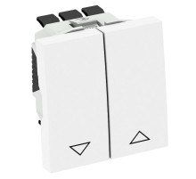 Выключатель для рольставней двухклавишный 1-полюс 10A 250В 1 модуль Modul45, 45х45мм белый  6120950  OBO Bettermann
