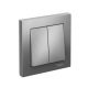 AtlasDesign Сталь Выключатель 2-клавишный сх.5, 10АХ, (в сборе с рамкой)  ATN000952  SE
