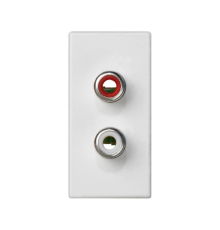 Simon Connect Плата с 2-мя разъёмами RCA audio, 1/2 К45, винтовой зажим, "тюльпаны", алюминий  K101B-8  Simon