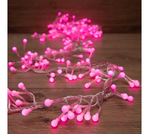 Гирлянда "Мишура LED"  3 м  прозрачный ПВХ, 288 диодов, цвет розовый  303-607  NEON-NIGHT