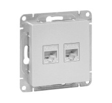Механизм розетки RJ45 - 2шт, (cat5), алюминий Эпика EKF  UP1-SOA-2RJ45-5  EKF