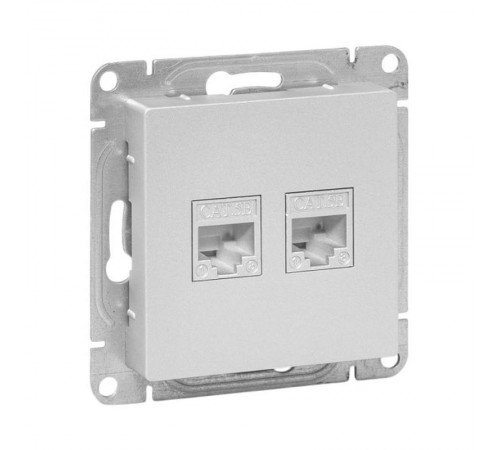 Механизм розетки RJ45 - 2шт, (cat5), алюминий Эпика EKF  UP1-SOA-2RJ45-5  EKF