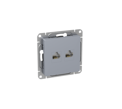 Механизм розетки RJ45 - 2шт, (cat5), алюминий Эпика EKF  UP1-SOA-2RJ45-5  EKF